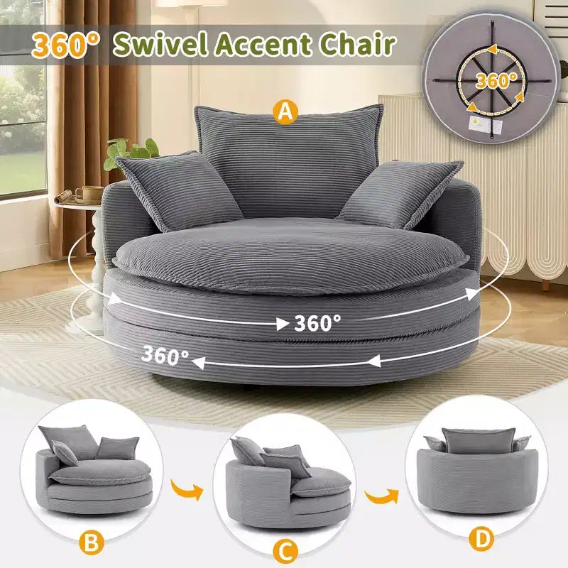 Fauteuil pivotant Merax 360 avec double coussin