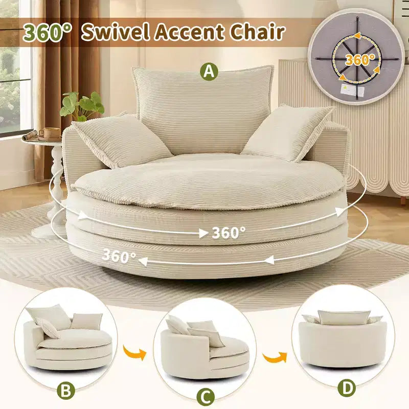 Fauteuil pivotant Merax 360 avec double coussin