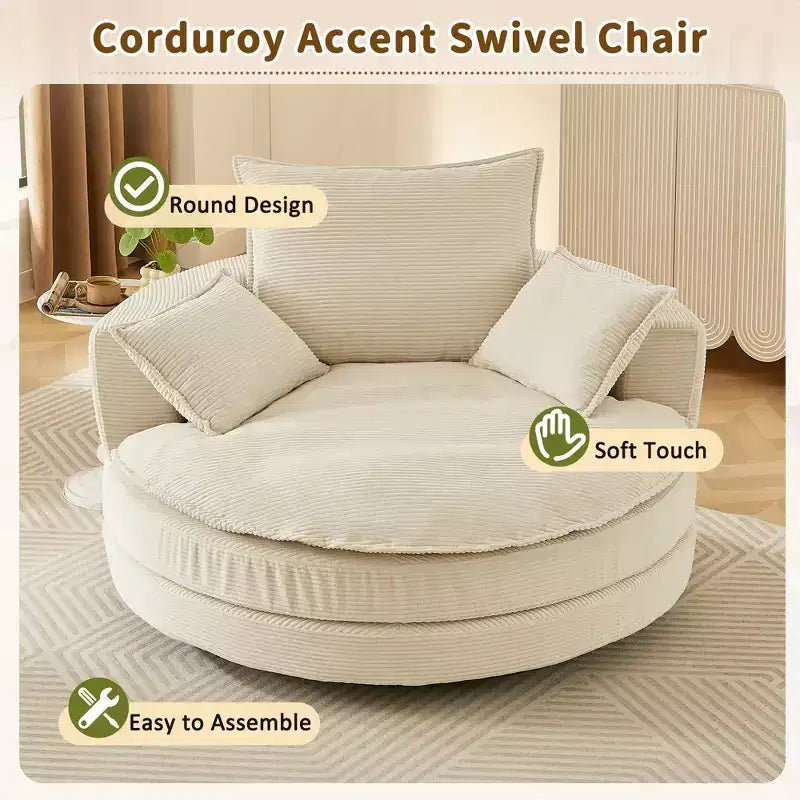 Fauteuil pivotant Merax 360 avec double coussin