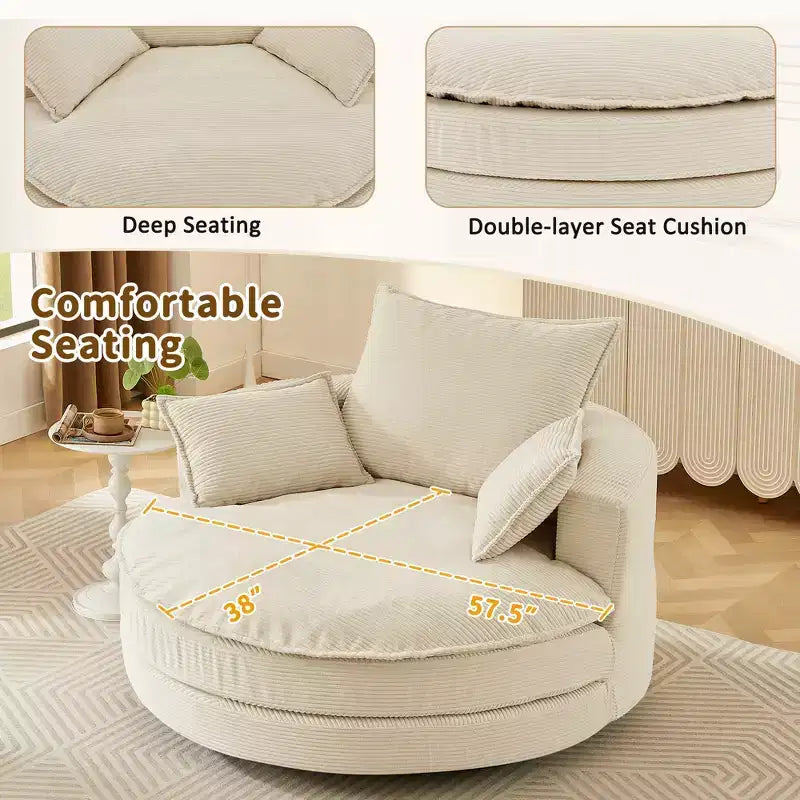 Fauteuil pivotant Merax 360 avec double coussin