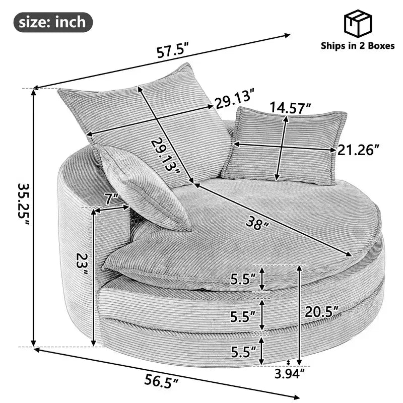 Fauteuil pivotant Merax 360 avec double coussin