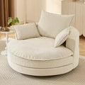 Merax 360 Swivel Barrel Chair with Dual-Layer Cushion Design