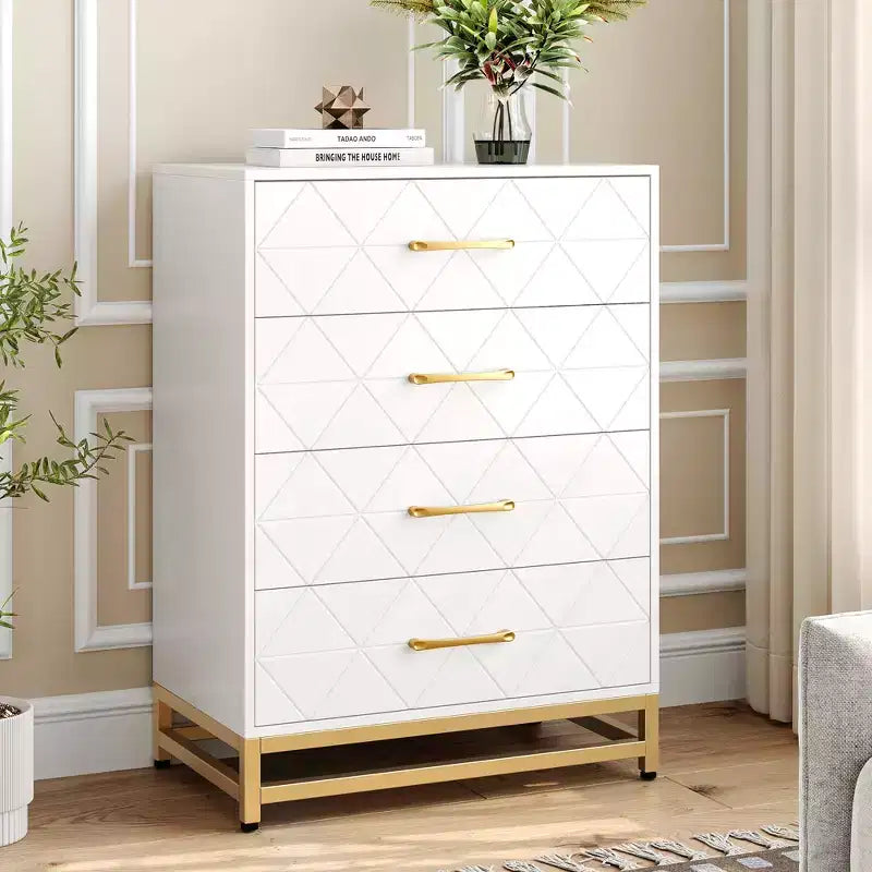 COZONY Commode en bois à 3 tiroirs – Meuble de rangement classique peu encombrant avec sécurité anti-basculement, rangement de vêtements, table de chevet et organisateur polyvalent pour la maison et le dortoir