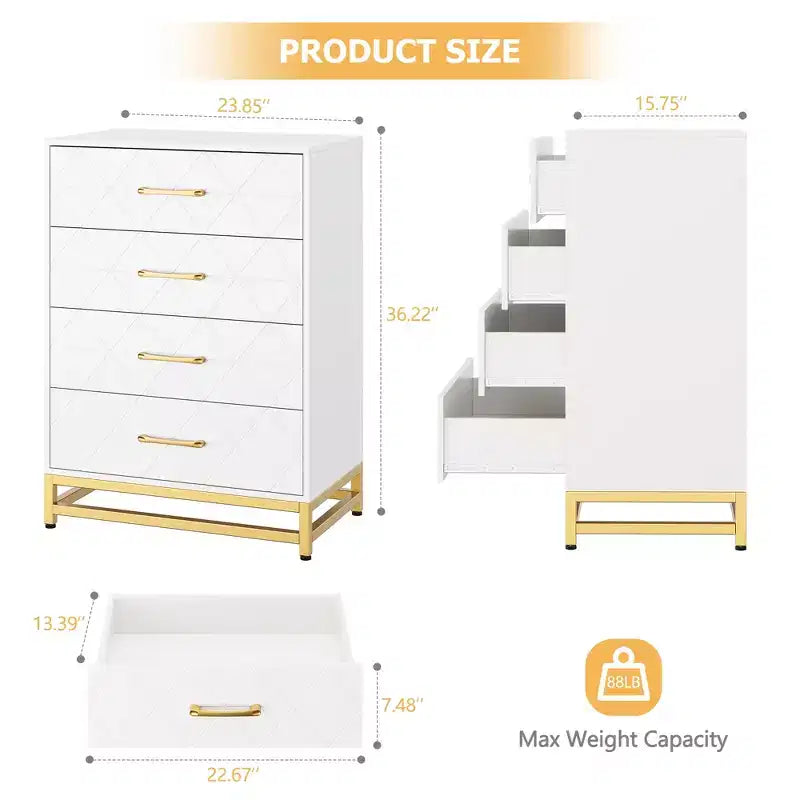 COZONY Commode en bois à 3 tiroirs – Meuble de rangement classique peu encombrant avec sécurité anti-basculement, rangement de vêtements, table de chevet et organisateur polyvalent pour la maison et le dortoir