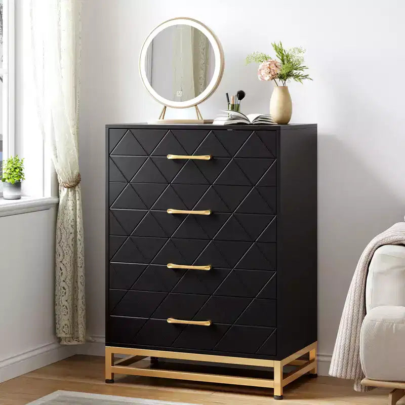 COZONY Commode en bois à 3 tiroirs – Meuble de rangement classique peu encombrant avec sécurité anti-basculement, rangement de vêtements, table de chevet et organisateur polyvalent pour la maison et le dortoir
