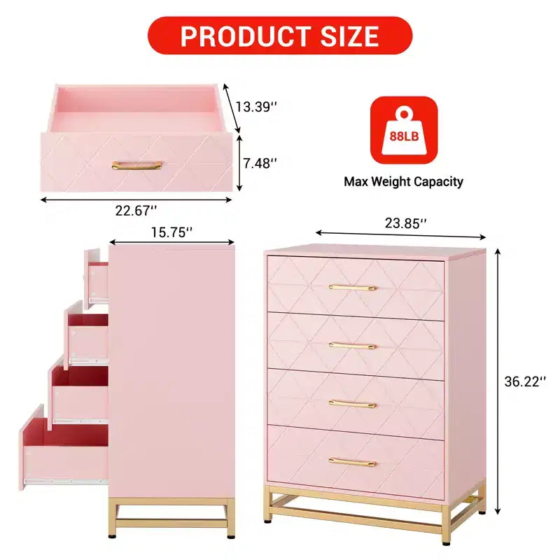 COZONY Commode en bois à 3 tiroirs – Meuble de rangement classique peu encombrant avec sécurité anti-basculement, rangement de vêtements, table de chevet et organisateur polyvalent pour la maison et le dortoir