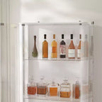 Famapy Présentoir à verres/bouteilles de whisky, étagère à liqueur, éclairage LED, haut sur pied pour bar et salon