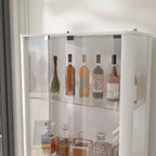Famapy Présentoir à verres/bouteilles de whisky, étagère à liqueur, éclairage LED, haut sur pied pour bar et salon