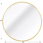Miroir mural de salle de bain rond Whisen 42 pouces, verre HD de qualité supérieure, cadre en aluminium antirouille