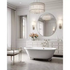 Miroir mural de salle de bain rond Whisen 42 pouces, verre HD de qualité supérieure, cadre en aluminium antirouille