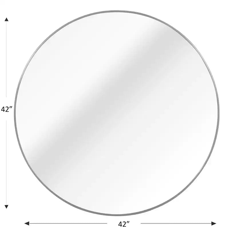 Miroir mural de salle de bain rond Whisen 42 pouces, verre HD de qualité supérieure, cadre en aluminium antirouille