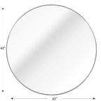 Miroir mural de salle de bain rond Whisen 42 pouces, verre HD de qualité supérieure, cadre en aluminium antirouille