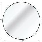 Miroir mural de salle de bain rond Whisen 42 pouces, verre HD de qualité supérieure, cadre en aluminium antirouille