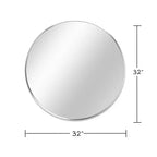 Miroir mural de salle de bain rond Whisen 42 pouces, verre HD de qualité supérieure, cadre en aluminium antirouille