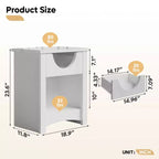 Table de chevet Bestier avec station de charge, Table d'appoint moderne à LED avec tiroir pour chambre et salon, Blanc éclatant