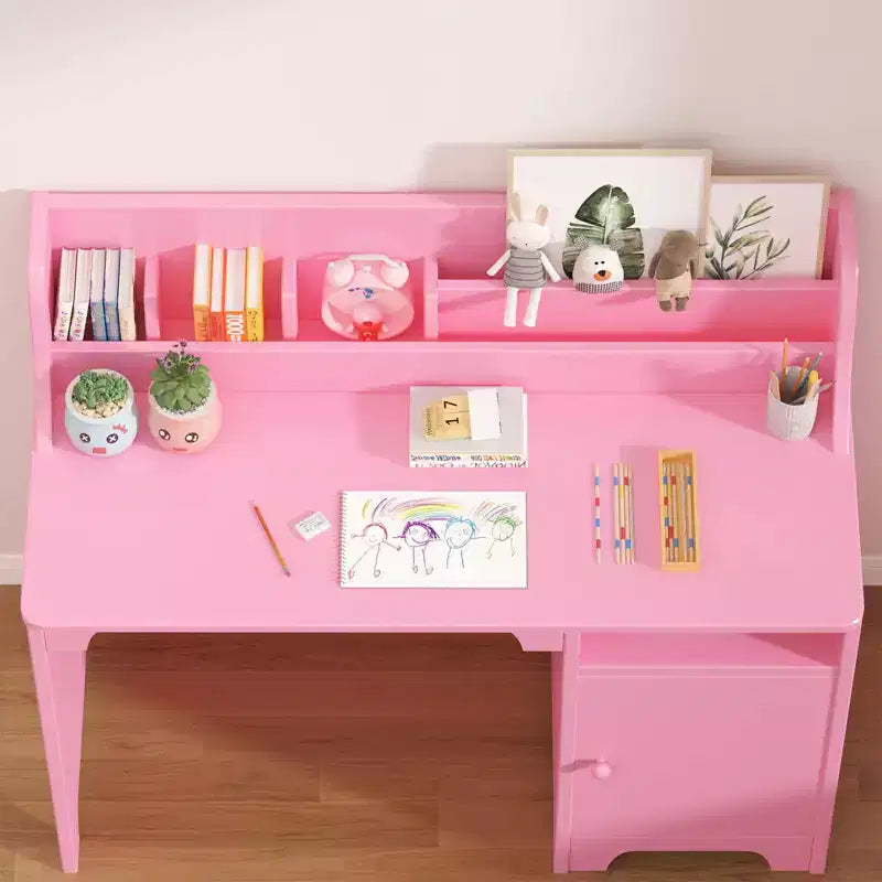 Bureau pour enfants - avec étagère, armoire de rangement, table d'écriture en bois, poste de travail informatique pour chambre à coucher et salle d'étude