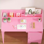 Bureau pour enfants - avec étagère, armoire de rangement, table d'écriture en bois, poste de travail informatique pour chambre à coucher et salle d'étude