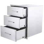 Tiroirs de cuisine extérieure, tiroir de barbecue en acier inoxydable, encastré pour îlot de cuisine extérieure et îlots de barbecue, silencieux, entièrement assemblé