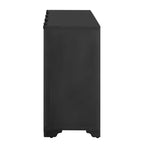 Buffet Okak Sophistiqué, Armoire de Rangement avec 4 Portes Linéaires Ouvragées, Meuble Bar à Café pour Salle à Manger, Salon, Entrée