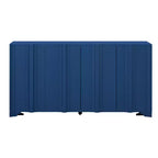 Buffet Okak Sophistiqué, Armoire de Rangement avec 4 Portes Linéaires Ouvragées, Meuble Bar à Café pour Salle à Manger, Salon, Entrée