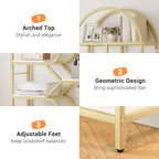 Étagère arquée à 6 niveaux - Bibliothèque géométrique de 207,5 cm de hauteur pour la maison et le bureau - Étagère de rangement moderne pour livres, disques vinyles, objets de décoration