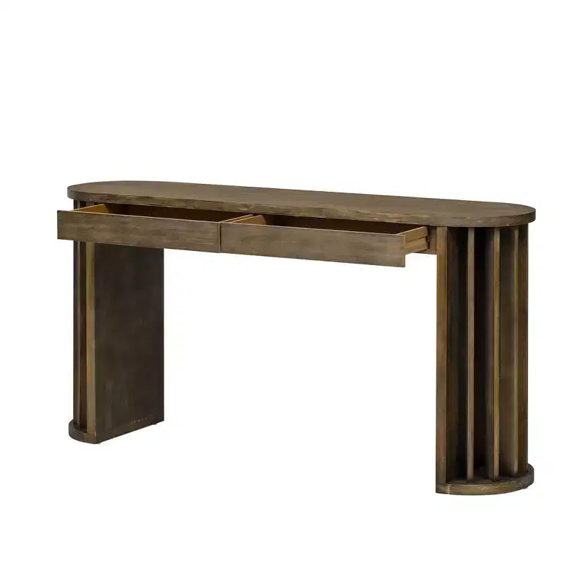 Console avec pieds évasés et bord ovale moderne Merax