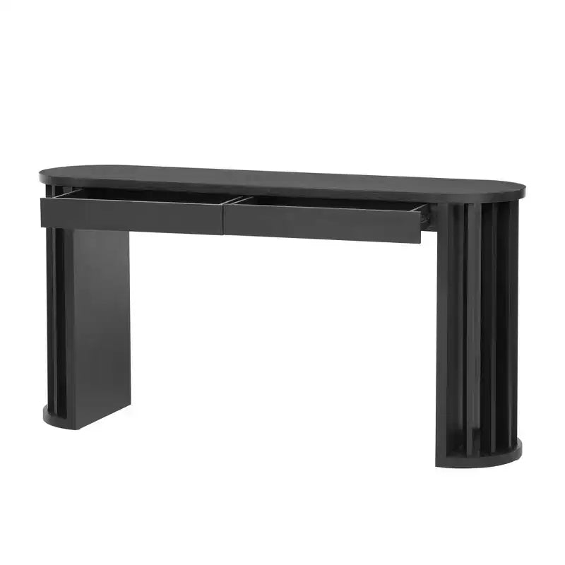 Console avec pieds évasés et bord ovale moderne Merax