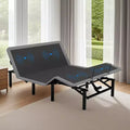 GDFStudio Jones Head Foot Massage Adjustable Bed Base with Wireless Remote, Charging Port and LED Night Light