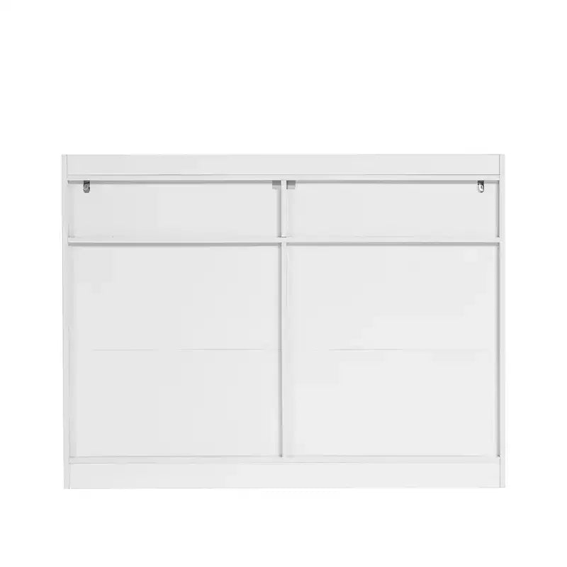 GDFStudio Barnard Buffet rectangulaire moderne de 130 cm avec 6 tiroirs et éclairage réglable
