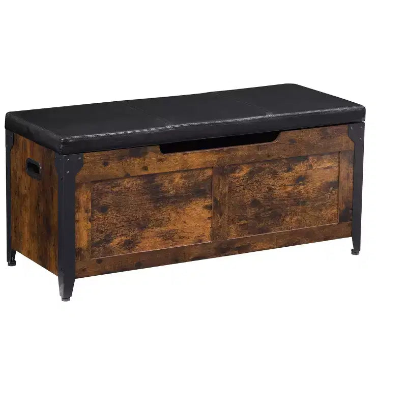 Banc de rangement à couvercle relevable – Meuble à chaussures d'entrée avec charnières de sécurité et design multifonctionnel