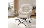 GustoWave Lazy Chair with Ottoman, Modern Lounge Accent Chairs with Footrest, Armrest, Side Pocket, Reading Cozy Lounge Sofa Chair for Living Room