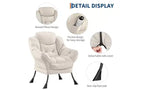 Fauteuil paresseux GustoWave avec pouf, fauteuils de salon modernes avec repose-pieds, accoudoirs, poche latérale, fauteuil de salon confortable pour le salon