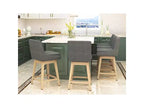 Dyonery Tabourets de Bar Pivotants à Hauteur de Comptoir de 26,8 po, Lot de 2, Tabourets de Bar de Cuisine Rembourrés avec Dossier, Pieds en Bois Massif, Tissu - Bleu