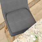 Dyonery Tabourets de Bar Pivotants à Hauteur de Comptoir de 26,8 po, Lot de 2, Tabourets de Bar de Cuisine Rembourrés avec Dossier, Pieds en Bois Massif, Tissu - Bleu