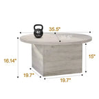 Dyonery 35.5 Table basse de ferme en bois composite moderne, table résistante aux rayures avec cadre robuste pour salon, bureau à domicile, salle de repos, marron