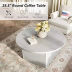 Dyonery 35.5 Table basse de ferme en bois composite moderne, table résistante aux rayures avec cadre robuste pour salon, bureau à domicile, salle de repos, marron