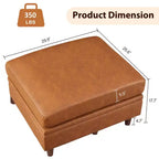 Module de rangement ottoman GustoWave pour salon, module ottoman carré pour canapé-lit sectionnel, marron