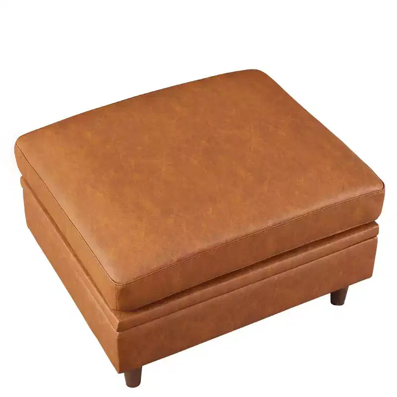 Module de rangement ottoman GustoWave pour salon, module ottoman carré pour canapé-lit sectionnel, marron