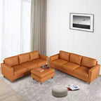Module de rangement ottoman GustoWave pour salon, module ottoman carré pour canapé-lit sectionnel, marron