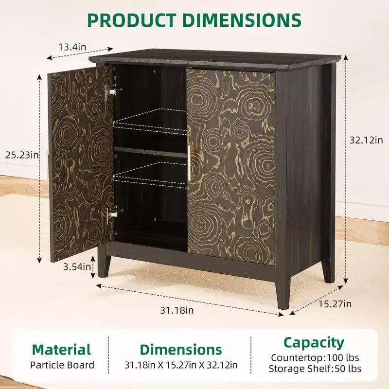 Meuble Buffet TROPOW, Meuble Bar à Café de 32" avec Étagère Réglable - Armoire de Rangement pour Salon, Entrée