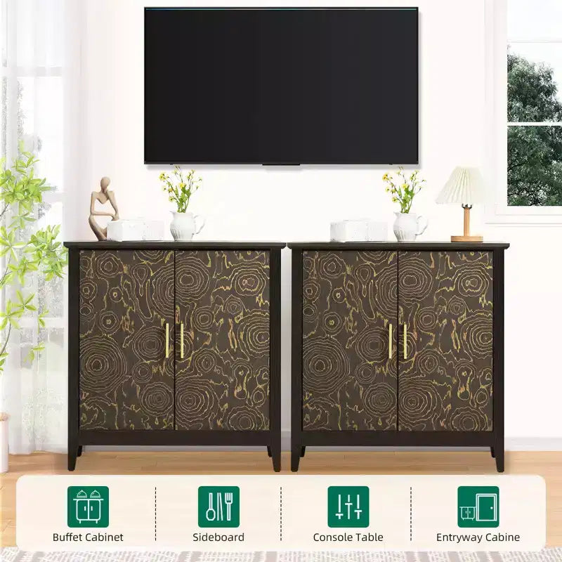 Meuble Buffet TROPOW, Meuble Bar à Café de 32" avec Étagère Réglable - Armoire de Rangement pour Salon, Entrée