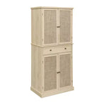 Meuble de cuisine Okak, armoire haute avec 4 étagères intérieures réglables et 4 portes, buffet polyvalent pour salon et salle à manger