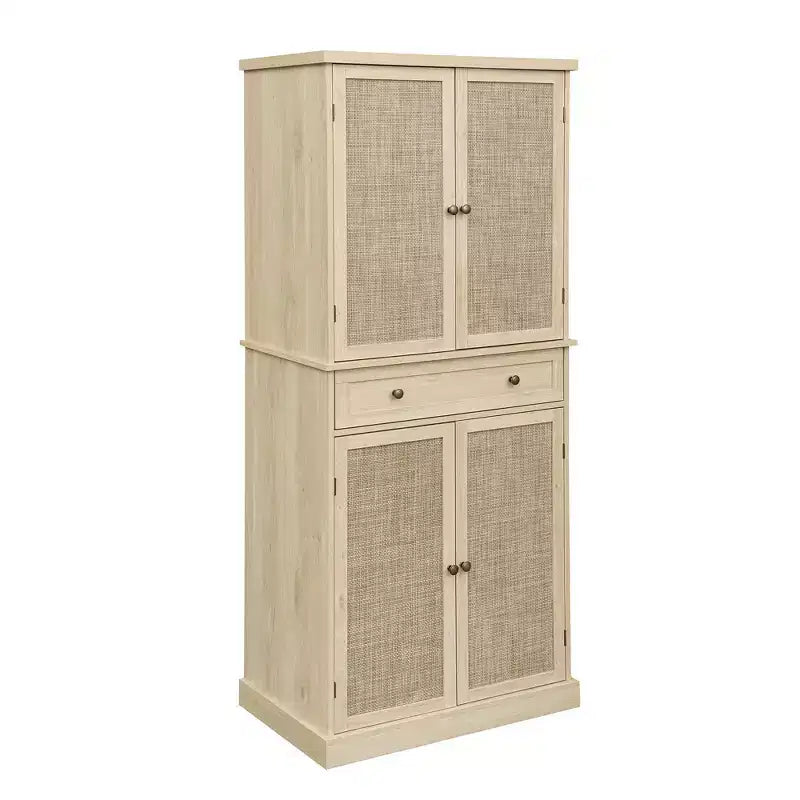 Meuble de cuisine Okak, armoire haute avec 4 étagères intérieures réglables et 4 portes, buffet polyvalent pour salon et salle à manger
