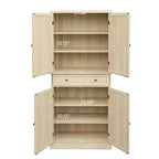 Meuble de cuisine Okak, armoire haute avec 4 étagères intérieures réglables et 4 portes, buffet polyvalent pour salon et salle à manger