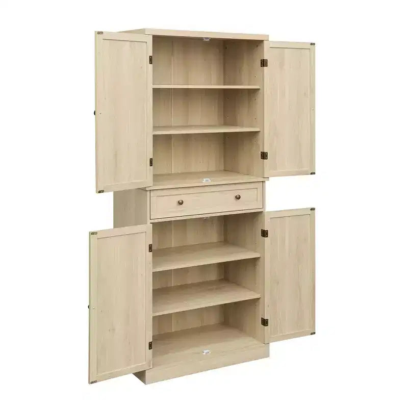 Meuble de cuisine Okak, armoire haute avec 4 étagères intérieures réglables et 4 portes, buffet polyvalent pour salon et salle à manger