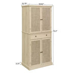 Meuble de cuisine Okak, armoire haute avec 4 étagères intérieures réglables et 4 portes, buffet polyvalent pour salon et salle à manger