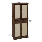 Meuble de cuisine Okak, armoire haute avec 4 étagères intérieures réglables et 4 portes, buffet polyvalent pour salon et salle à manger