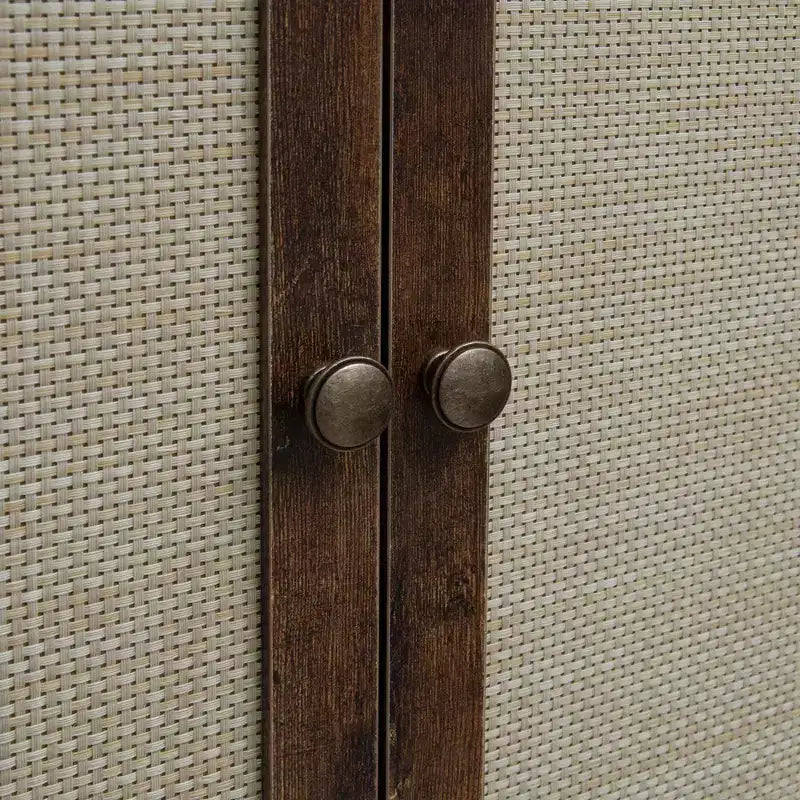 Meuble de cuisine Okak, armoire haute avec 4 étagères intérieures réglables et 4 portes, buffet polyvalent pour salon et salle à manger