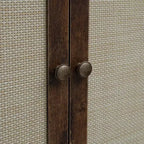 Meuble de cuisine Okak, armoire haute avec 4 étagères intérieures réglables et 4 portes, buffet polyvalent pour salon et salle à manger