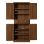 Meuble de cuisine Okak, armoire haute avec 4 étagères intérieures réglables et 4 portes, buffet polyvalent pour salon et salle à manger